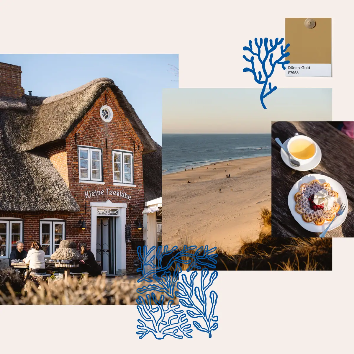 Die Kleine Teestube auf Sylt als Geheimtipp Collage.